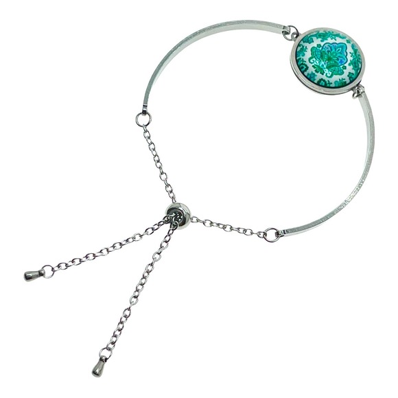 Green Lotus Slider Bead Bracelet - Picture 1 of 7